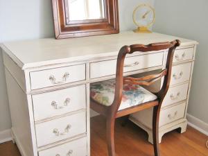 Mahogany desk -antique white SOLD